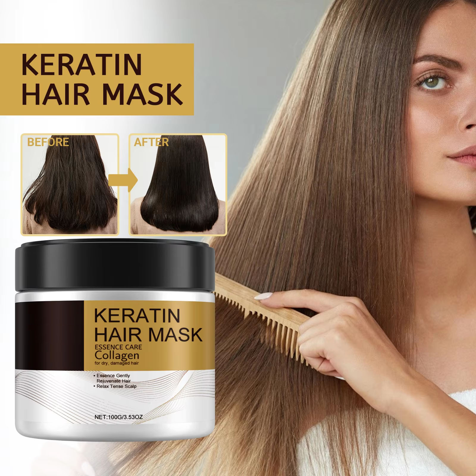 Hair Care Orange - Perawatan Keratin Masker Rambut Bergizi Dalam