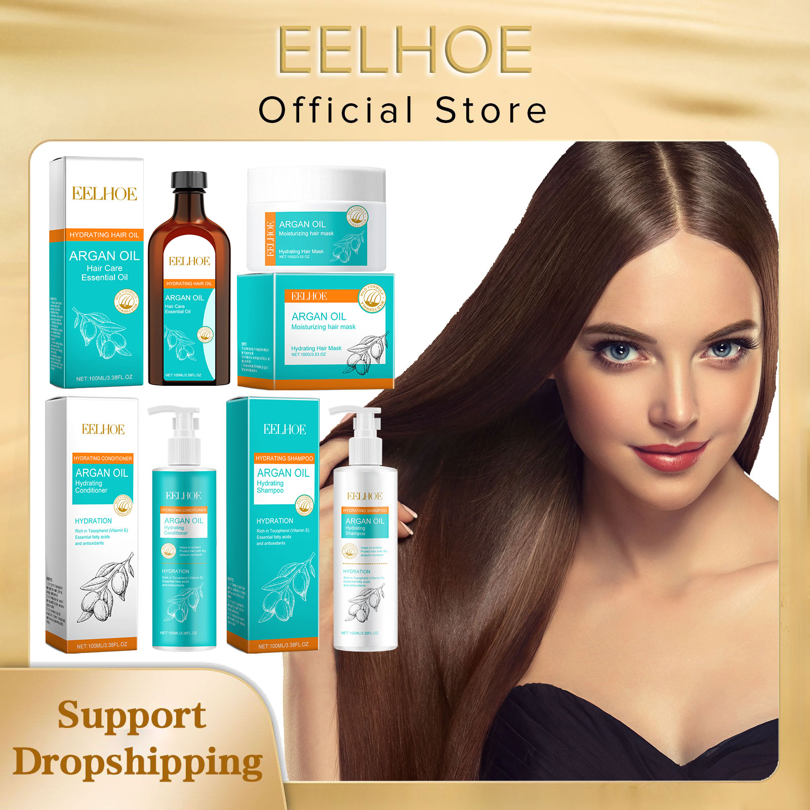 Keratin Treatment Set - EELHOE minyak Argan Maroko perawatan rambut