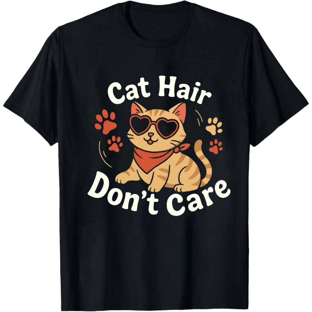 Hair Care Orange - Kaos Grafis Cat Hair Don't Care