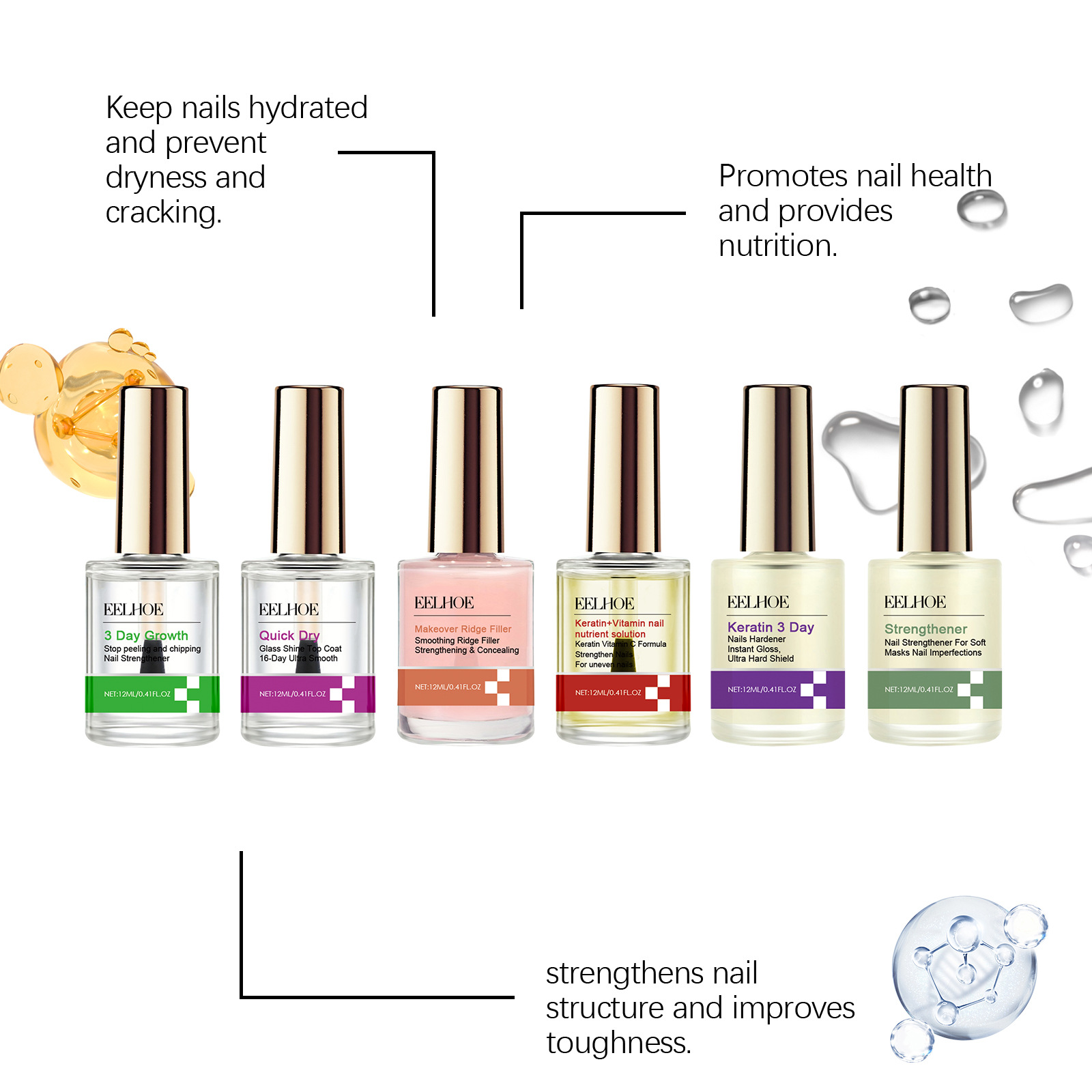 EELHOE Serum perbaikan kuku Ke - Keratin Treatment Set ulasan dan harga